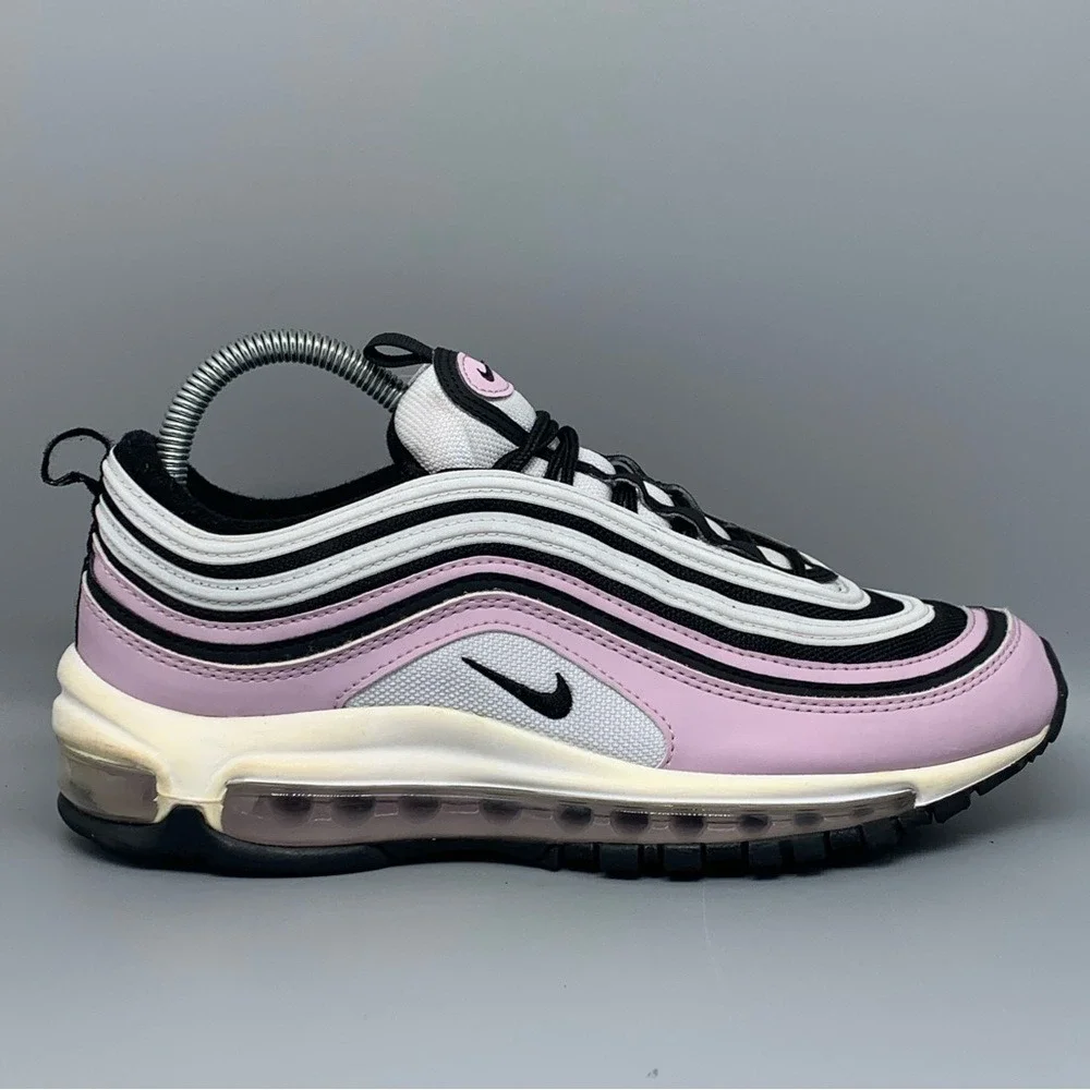 Nike Air Max 97 Pink White Black Running Shoes 921522-500 Mens 7Y Women's Sz 8.5